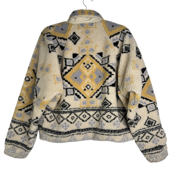Free People Movement Small Hit the Slopes Tribal Print Fleece Teddy Jacket - Picture 10 of 15